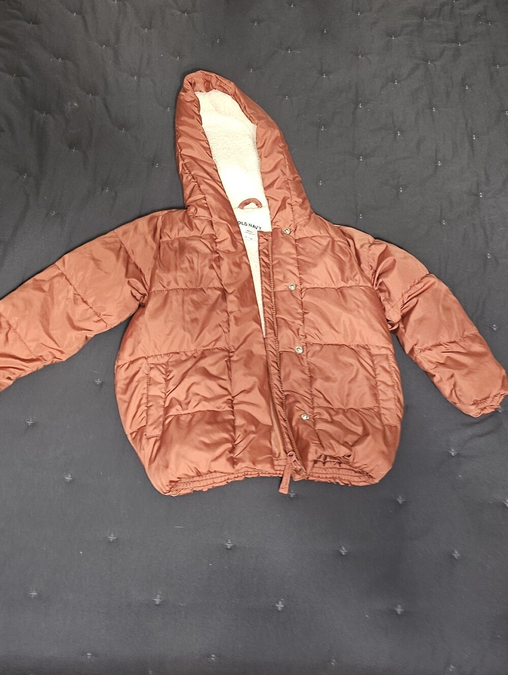 Old Navy Kids Rust Orange Hooded Puffer Jacket